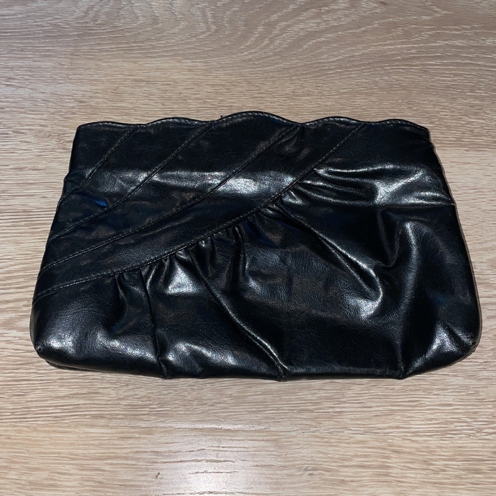 Black ruffle clutch